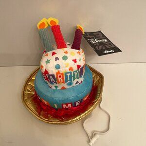 Disney Mickey Mouse Plush Birthday Cake Hat by Chewy for Dogs M/L NWT